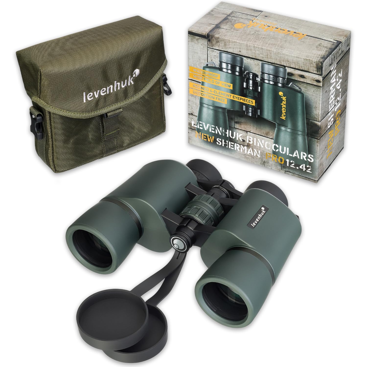 Levenhuk Sherman PRO 12x42 Fernglas Porro Bak-4 Stativ