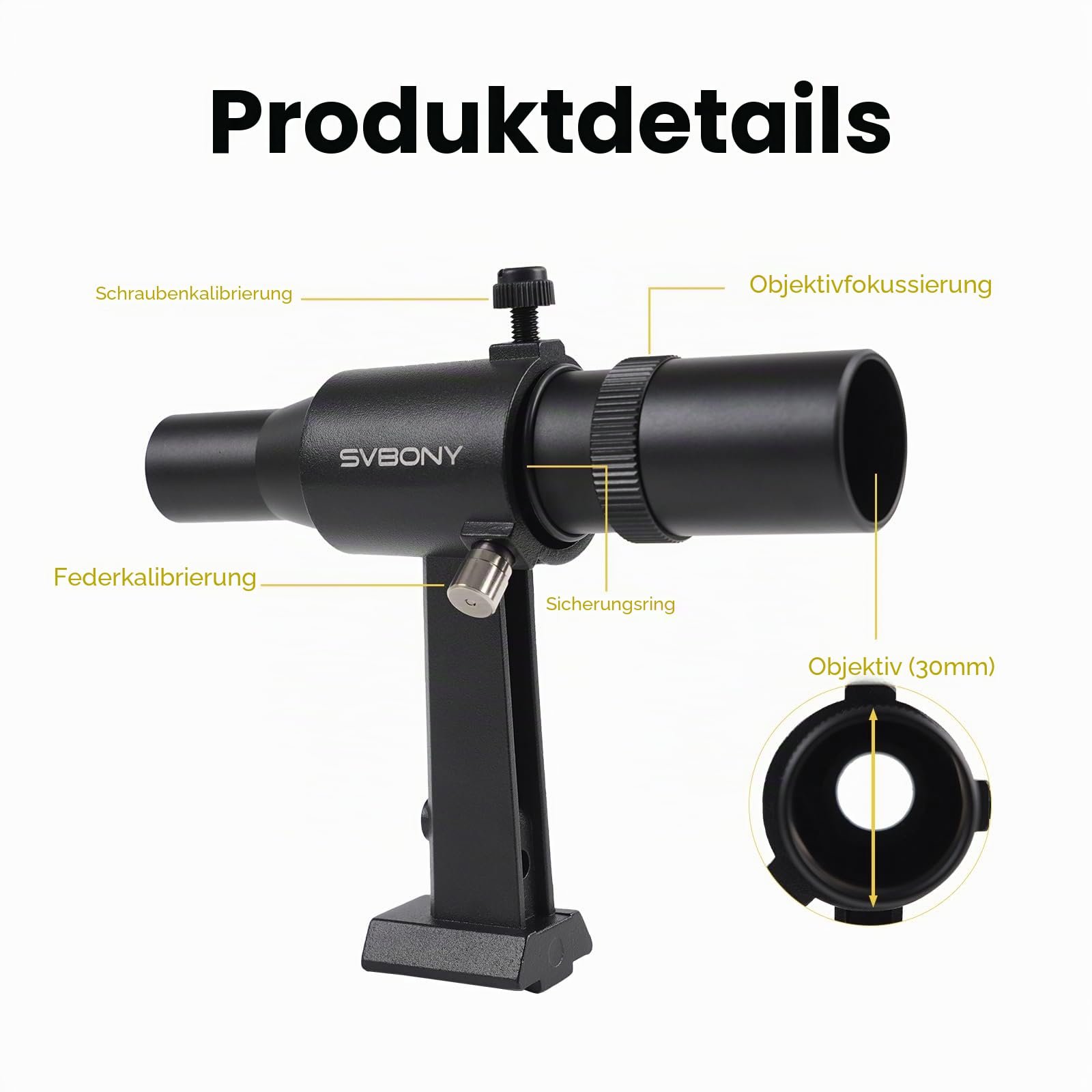 SVBONY SV182 6x30 Sucherfernrohr Metall mit Halterung