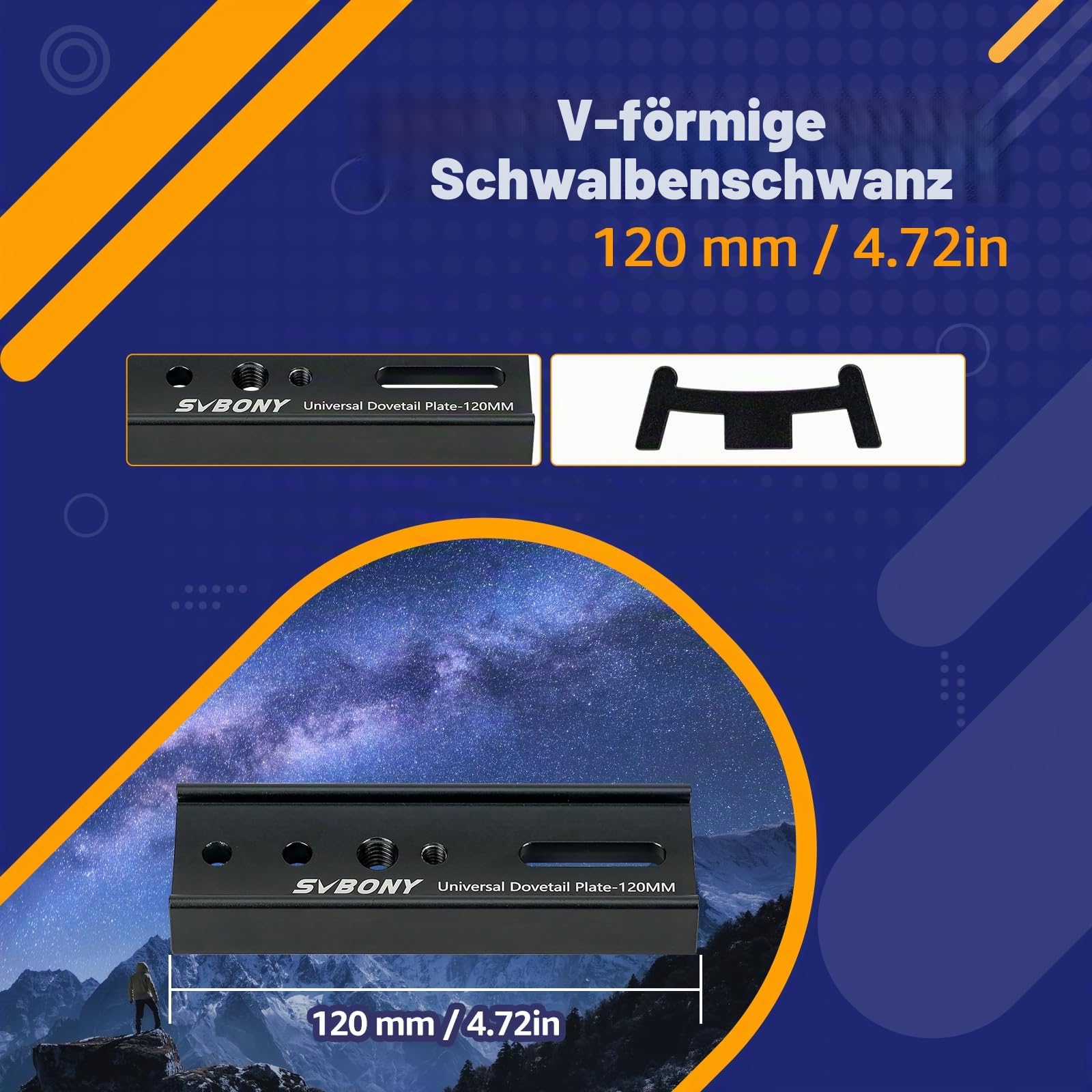 Svbony 120mm Prismenschiene Montageplatte Metall