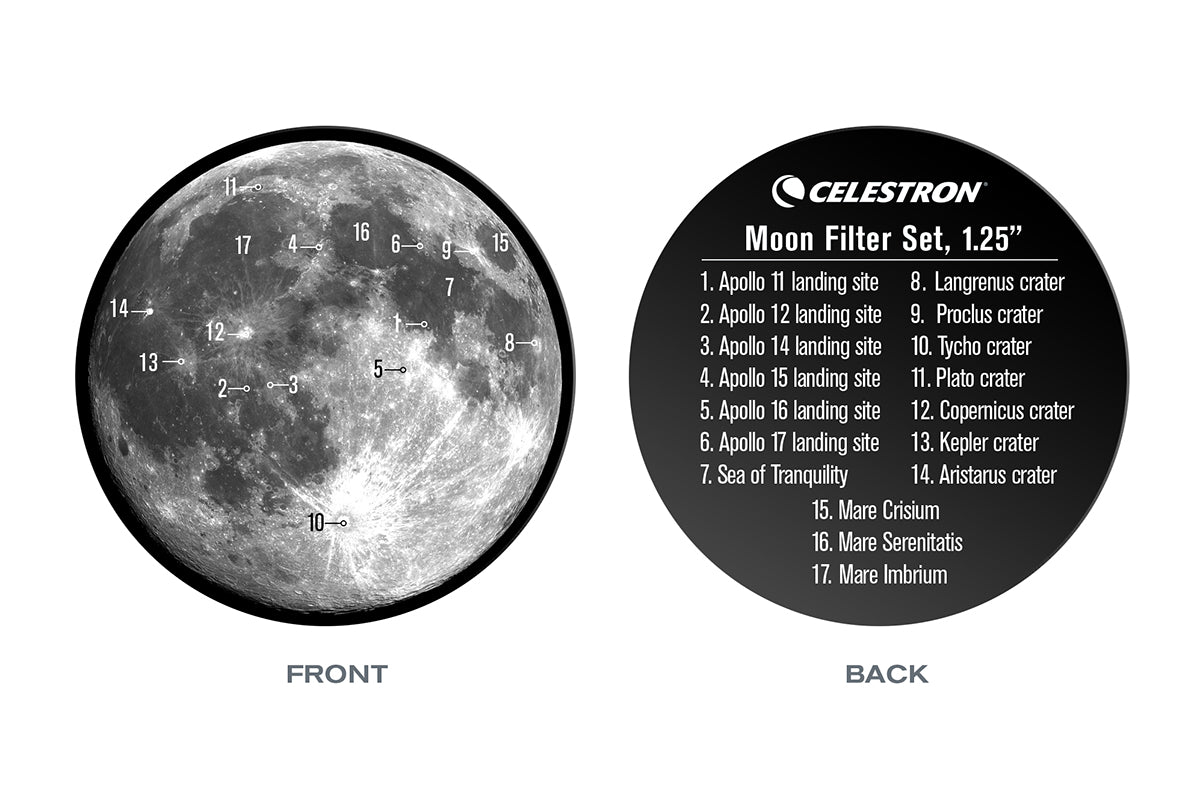 Celestron Moon Filter Set Mondfilter 1,25 Zoll 3-teilig
