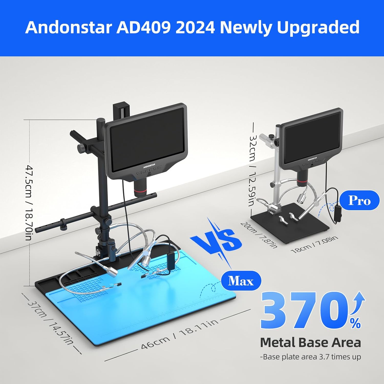 Andonstar AD409 Max Digitalmikroskop 10 Zoll HDMI Endoskop Löten