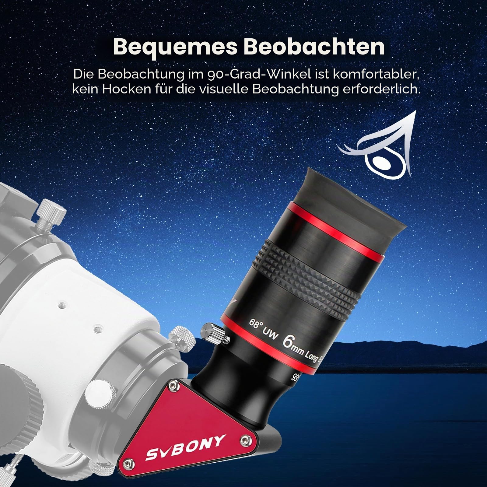 SVBONY SV188P 6 mm Okular Set 68° Weitwinkel 1,25 Zoll