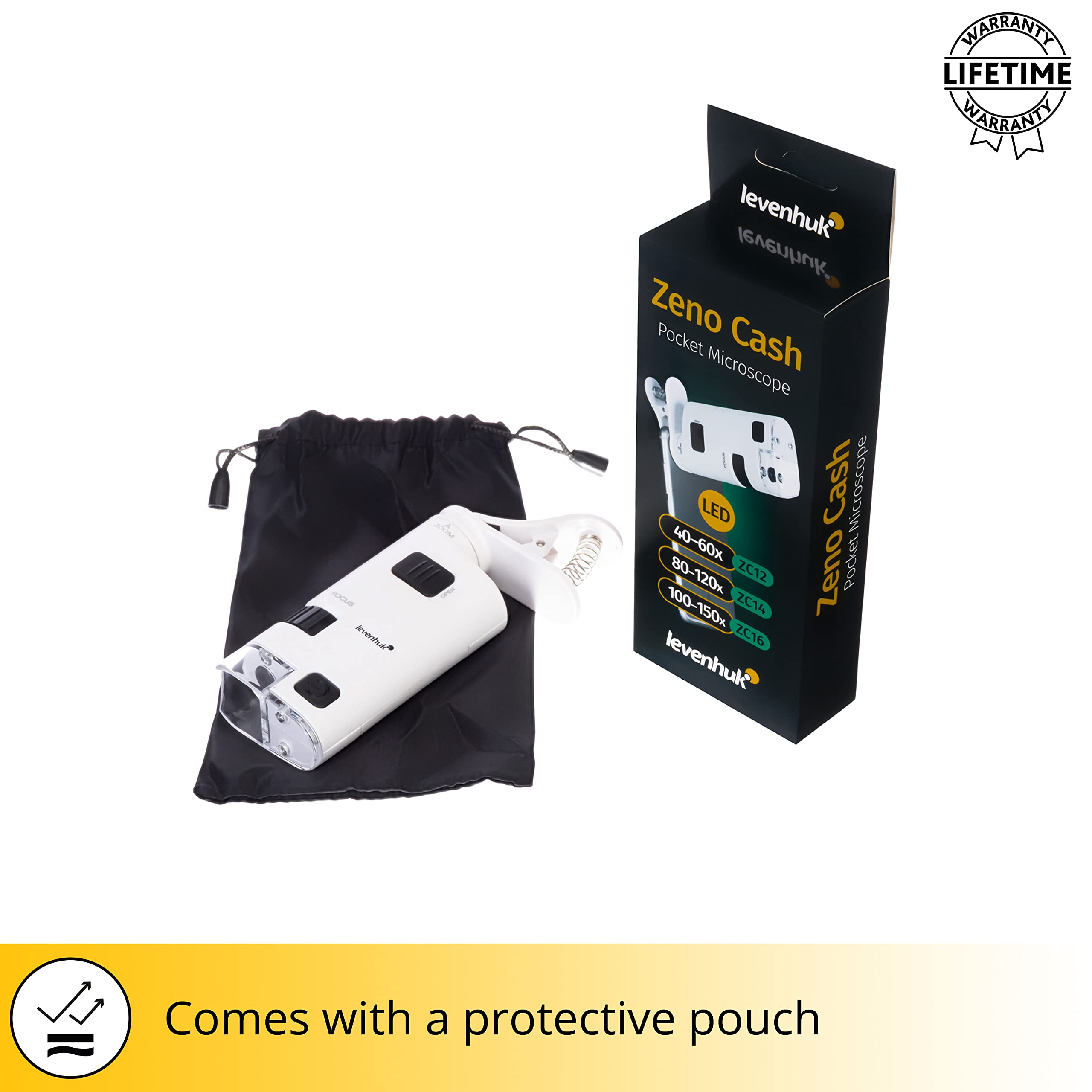 Levenhuk Zeno Cash ZC14 Taschenmikroskop 80-120x LED