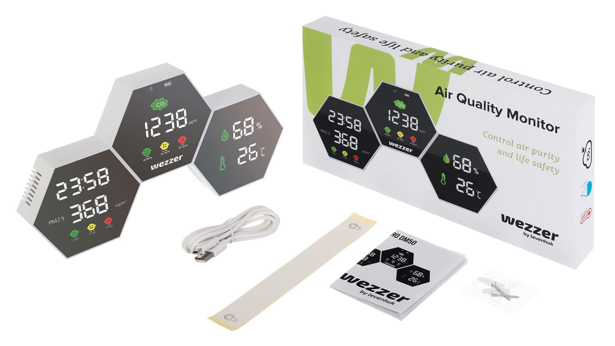 Levenhuk Wezzer Air PRO DM50 Luftqualitätsmonitor CO2 Feinstaub