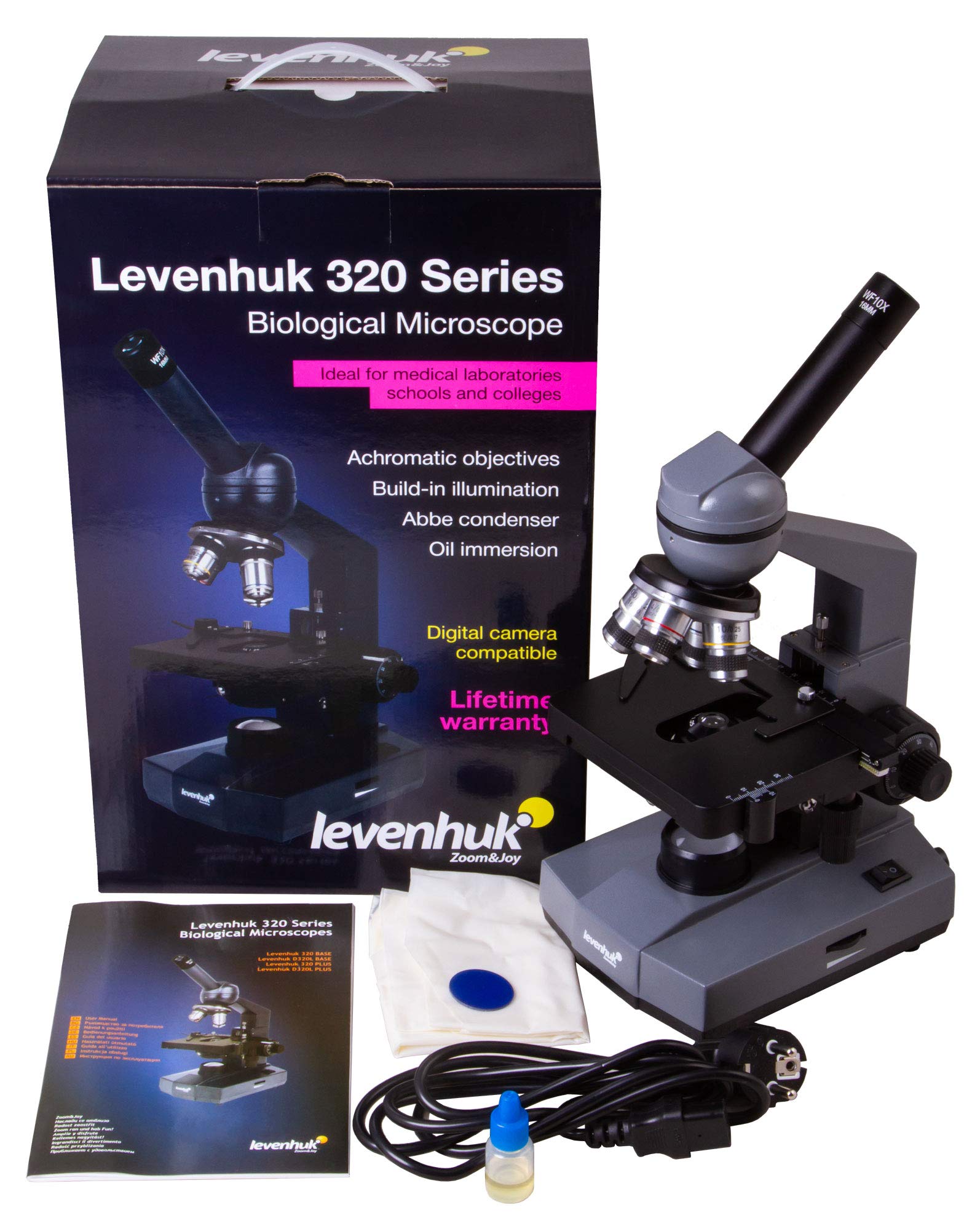 Levenhuk 320 Base Labormikroskop 40-1000x Halogen monokular