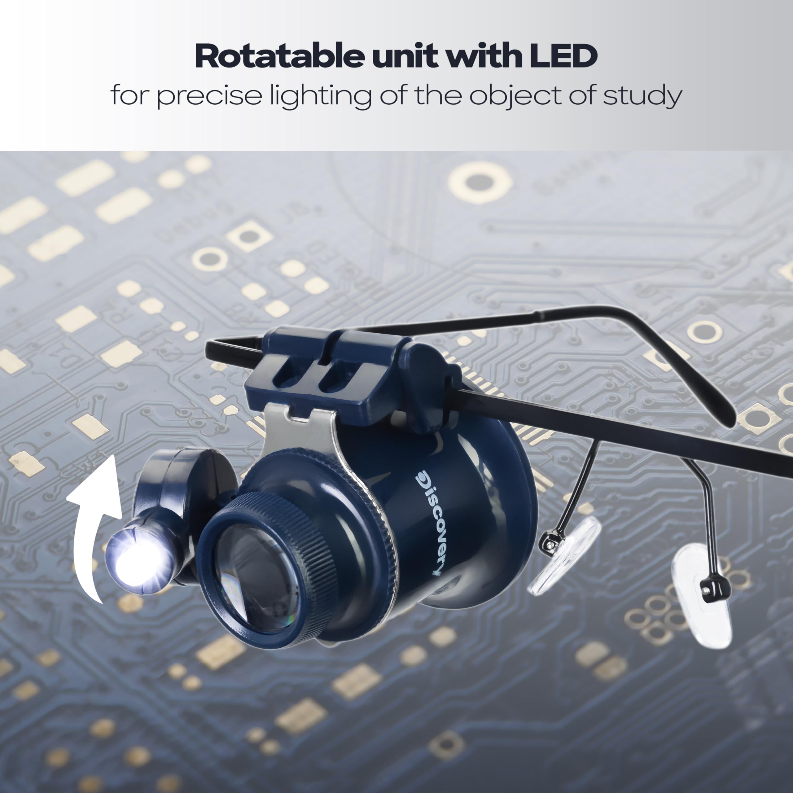 Discovery Crafts DGL 20 Lupenbrille LED Vergrößerungsglas 20-fach