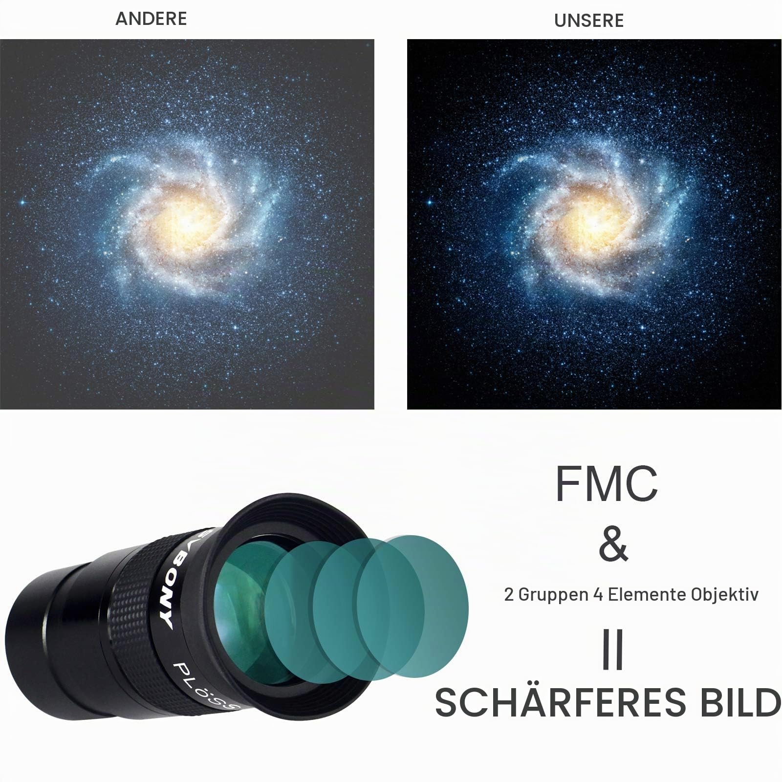 SVBONY Plössl Okular 40mm 1,25" 40° FMC Metall