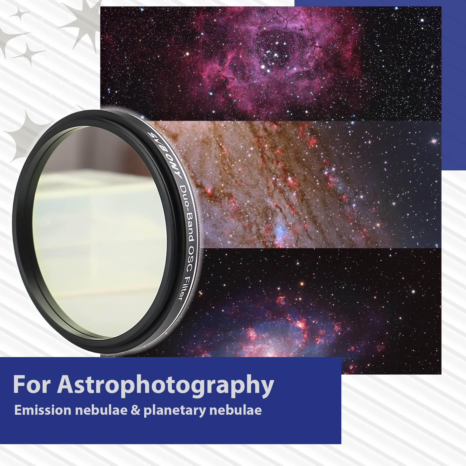 SVBONY SV220 Dual Filter 7nm 2" H-Alpha OIII