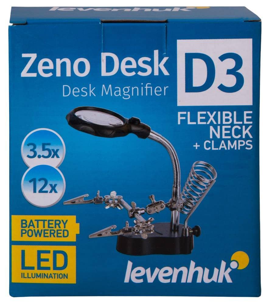 Levenhuk Zeno Desk D3 Tischlupe LED 3,5x flexibler Arm