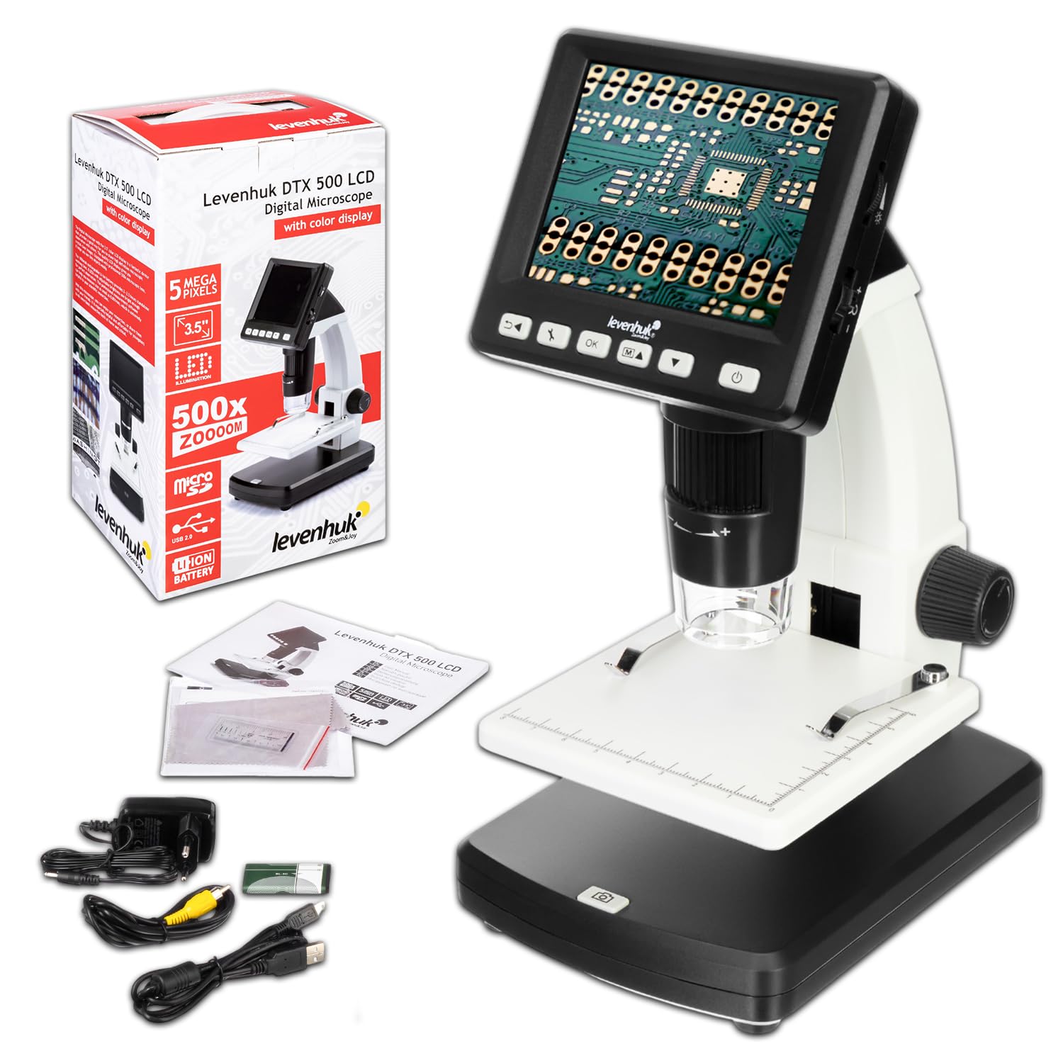 Levenhuk DTX 500 LCD Digitalmikroskop 20-500x 3,5 Zoll