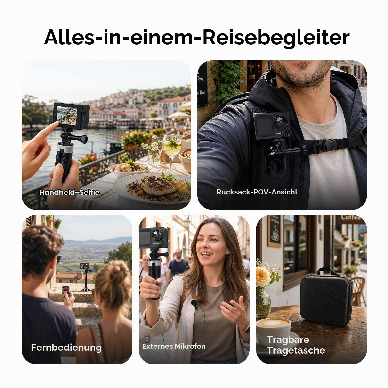 SVBONY SVGo2 4K Actioncam Reisekamera Reise-Kit EIS