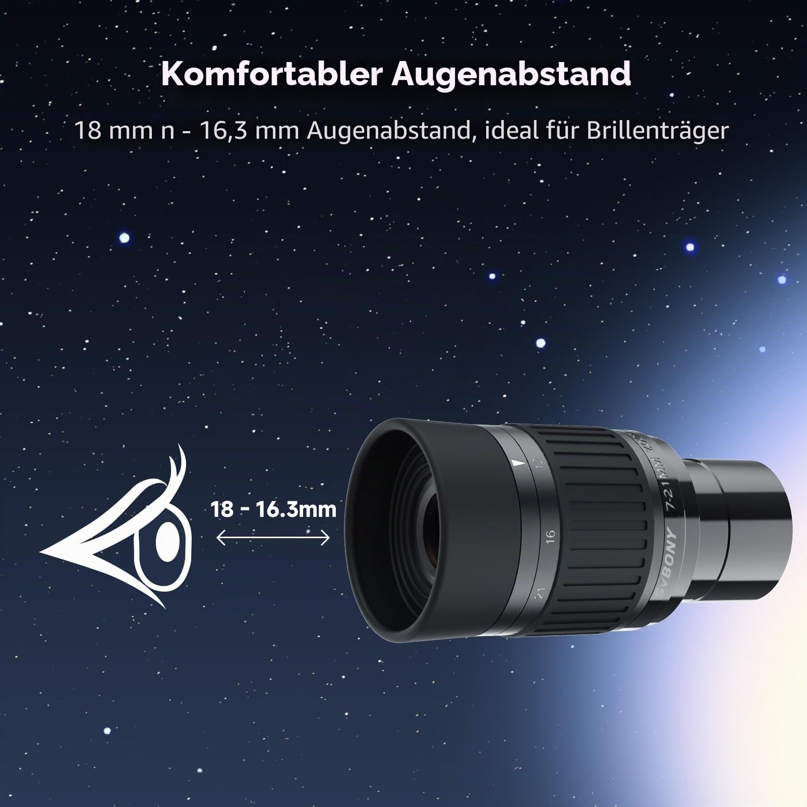 SVBONY SV135 7-21mm Zoom-Okular 1,25 Zoll mit Zenitspiegel