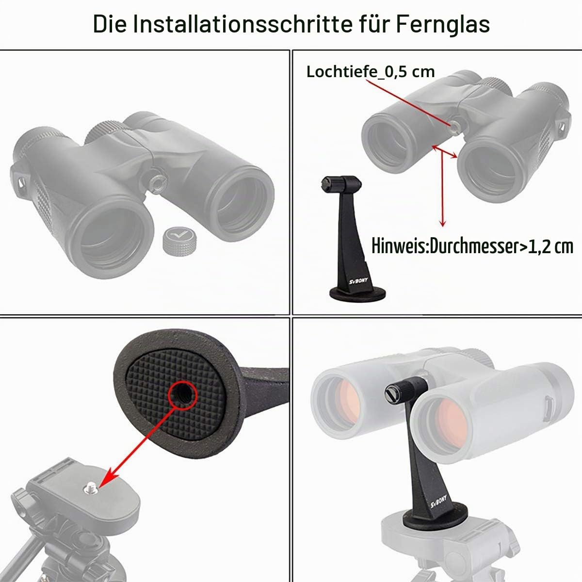 SVBONY Astro Accessories SV111 Fernglas Stativadapter Metall
