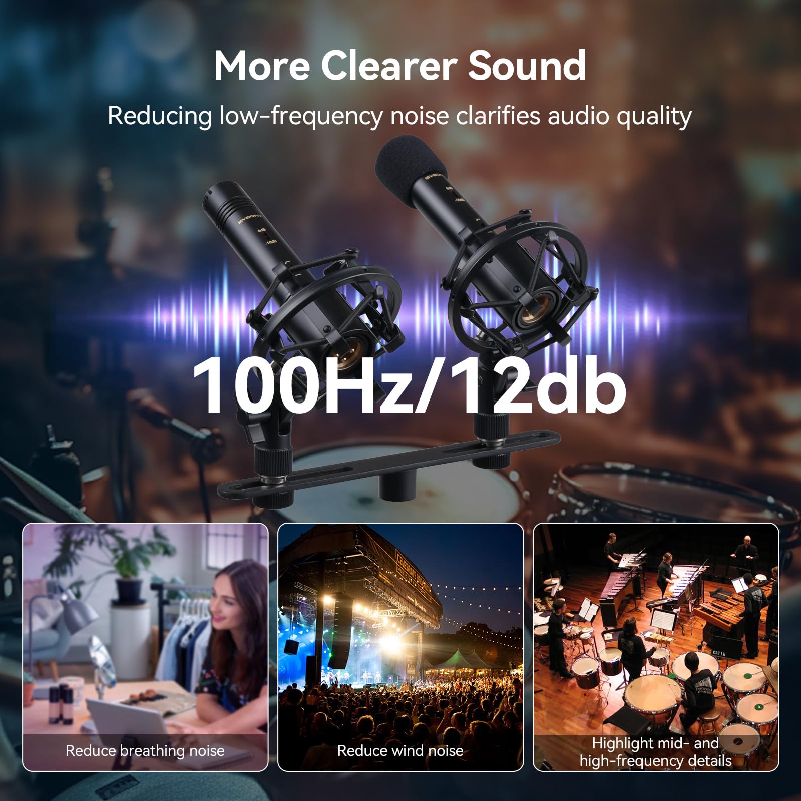SVBONY Svmic M1 Instrumentenmikrofon Stereo-Set XLR