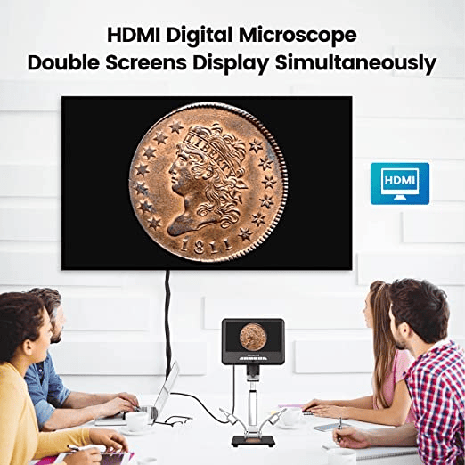 Andonstar AD207S Digitalmikroskop 7 Zoll HDMI Münzen