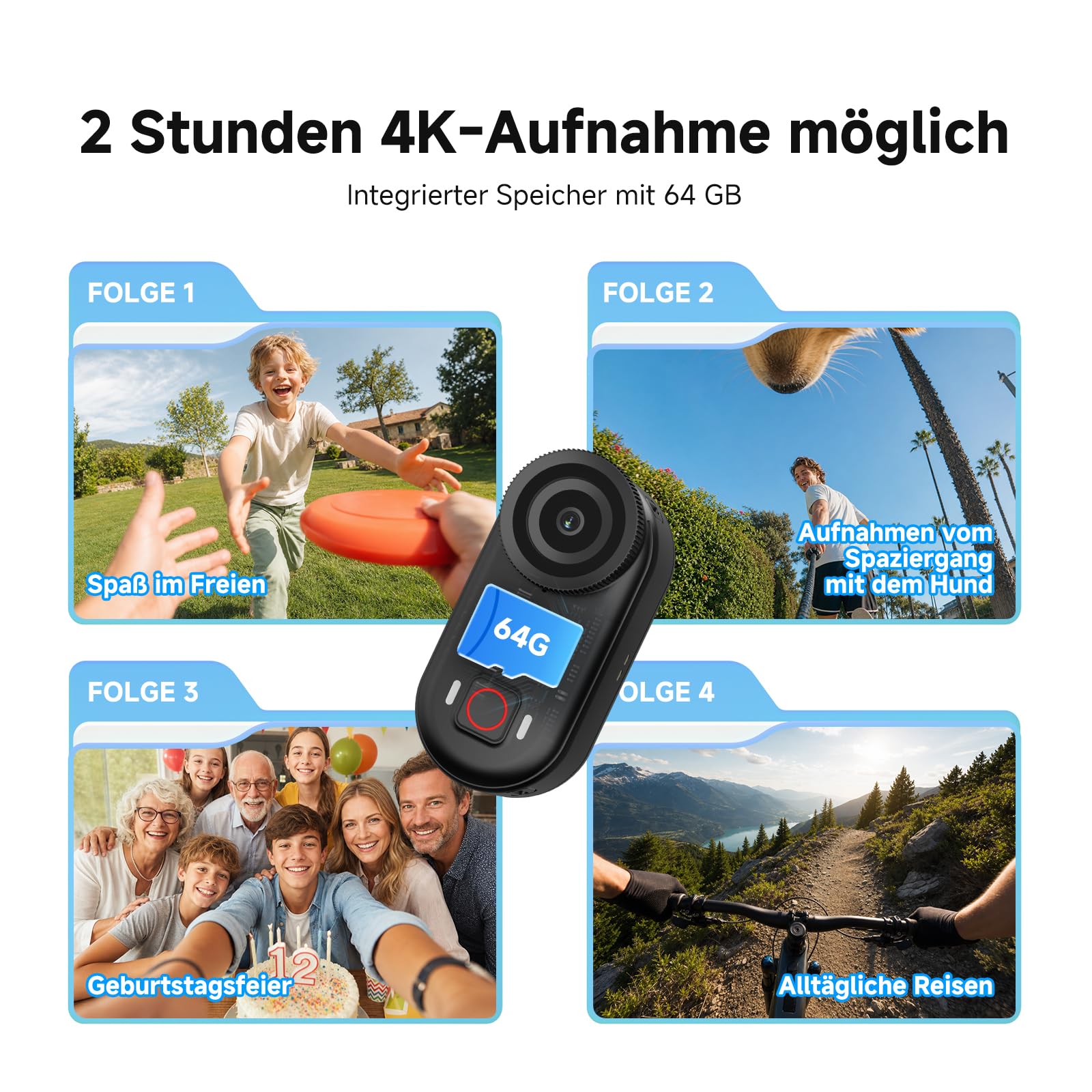 SVBONY M3 Mini 4K Actionkamera 145° Weitwinkel wasserdicht
