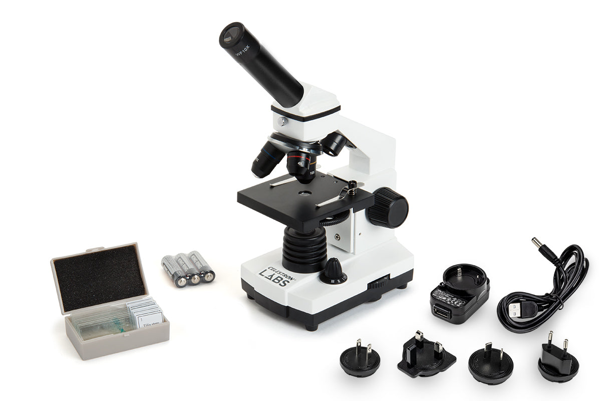 Celestron Labs CM400 Durchlichtmikroskop 40-400x LED
