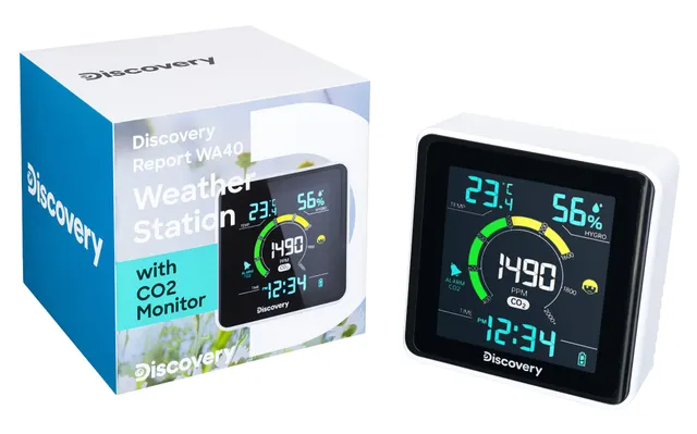 Discovery Report WA40 Mini-Wetterstation CO2-Monitor Uhr