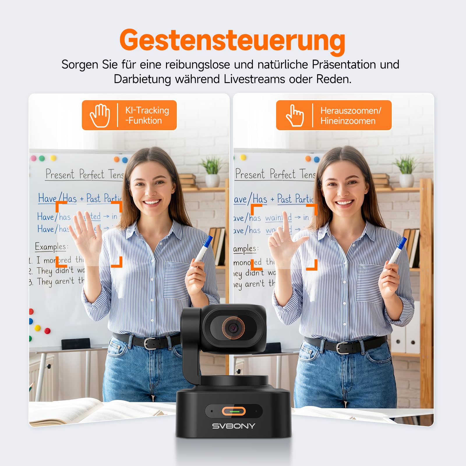 SVBONY W2 4K PTZ Webcam mit Standfuß 6-fach Zoom