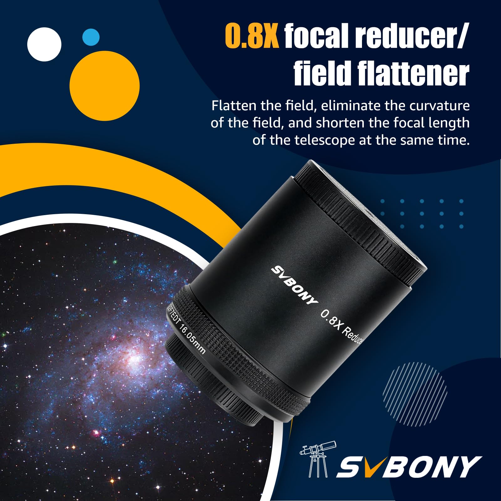 SVBONY SV209 0.8x Flattener 2 Zoll für SV550 122 Astrofotografie