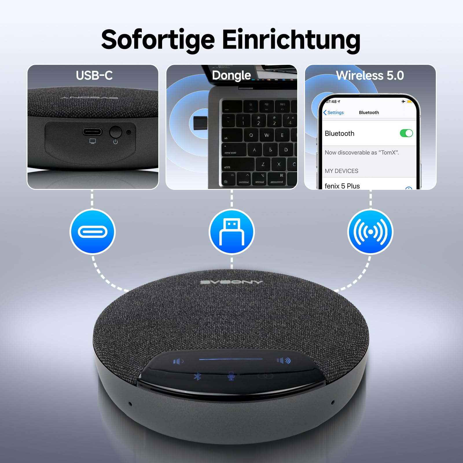 SVBONY SVN O1 Konferenzmikrofon Bluetooth Lautsprecher 360°
