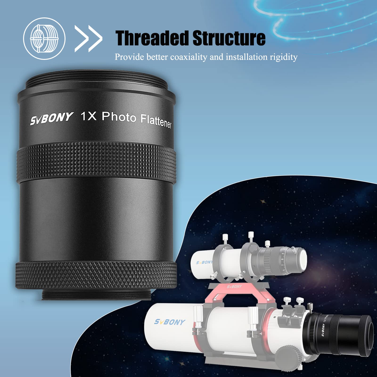 Svbony SV209 1x Bildfeldebner M63x1 für SV550 80F6