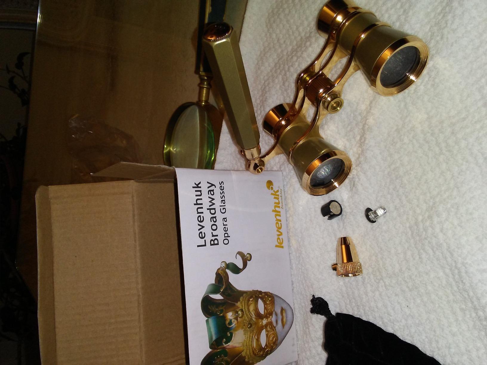 Levenhuk Broadway 325N Opernglas 3x25 Gold Griff LED