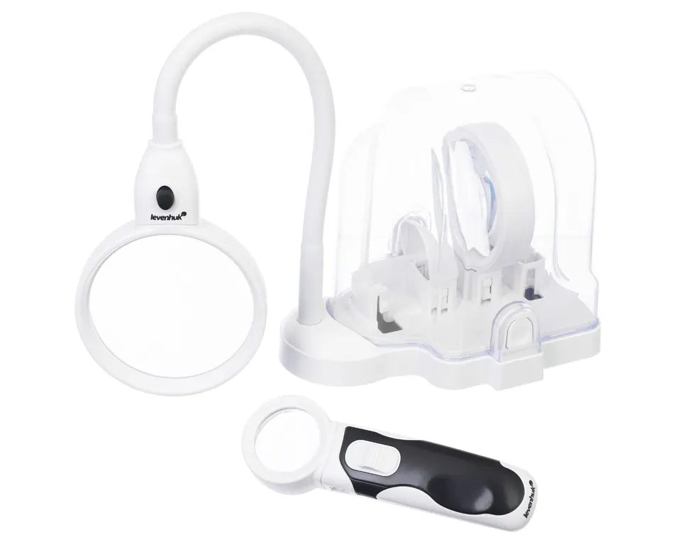 Levenhuk Zeno Multi ML15 Lupenset 2x/5x/16x LED weiß