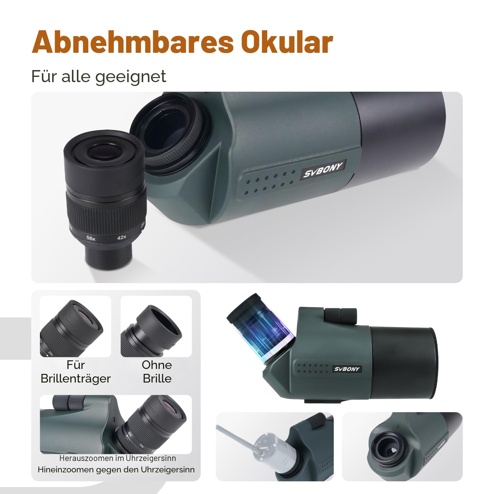 SVBONY SV41Pro 28-84x80 Mak Spektiv mit Tischstativ