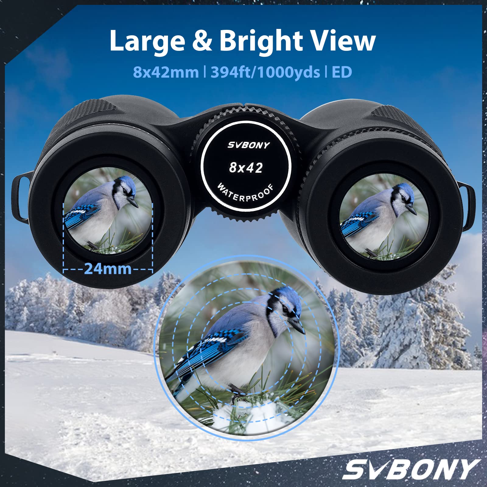 SVBONY SV202 ED Fernglas 8x42 wasserdicht Vogelbeobachtung