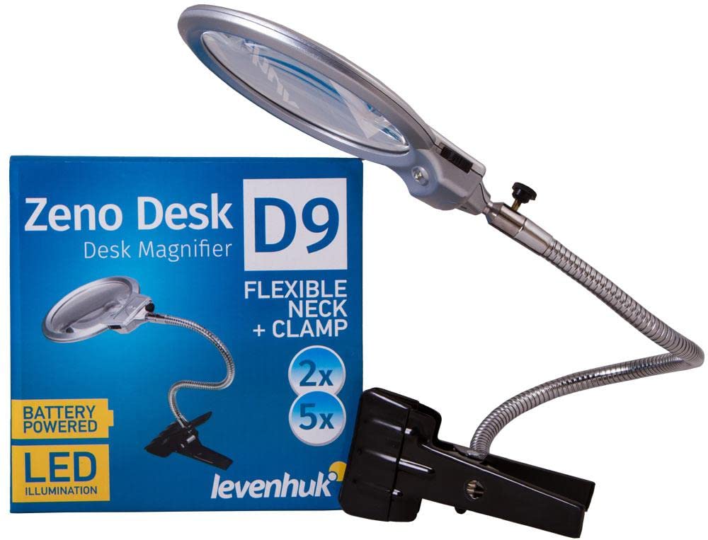 Levenhuk Zeno Desk D9 Tischlupe LED 2-fach flexibel