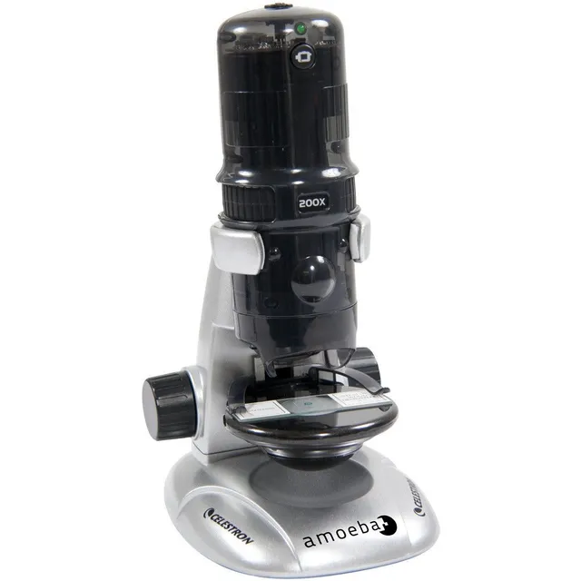Celestron Labs Amoeba Digital-Mikroskop 10-200x grau