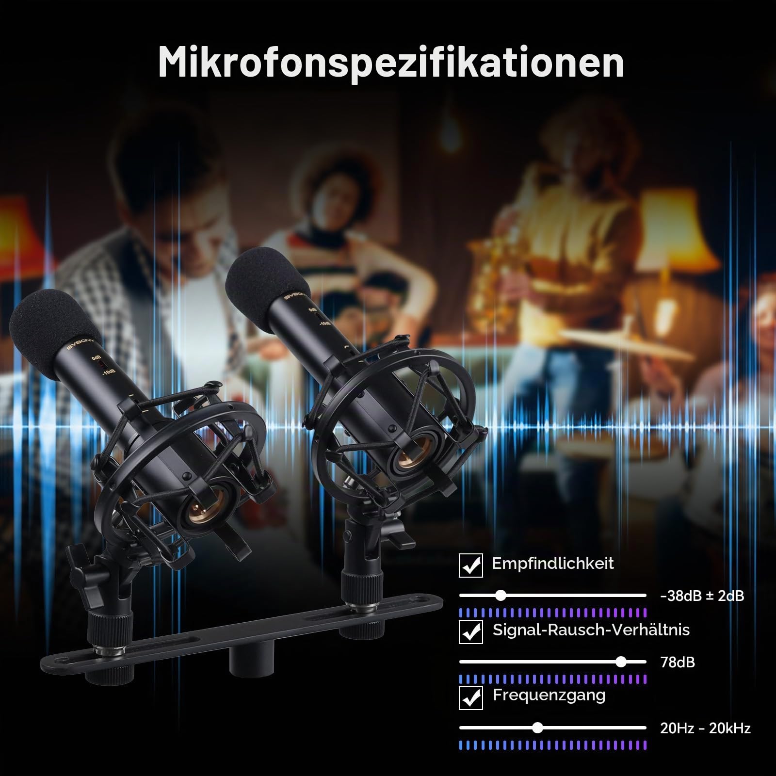 SVBONY Svmic M1 Instrumentenmikrofon Stereo-Set XLR