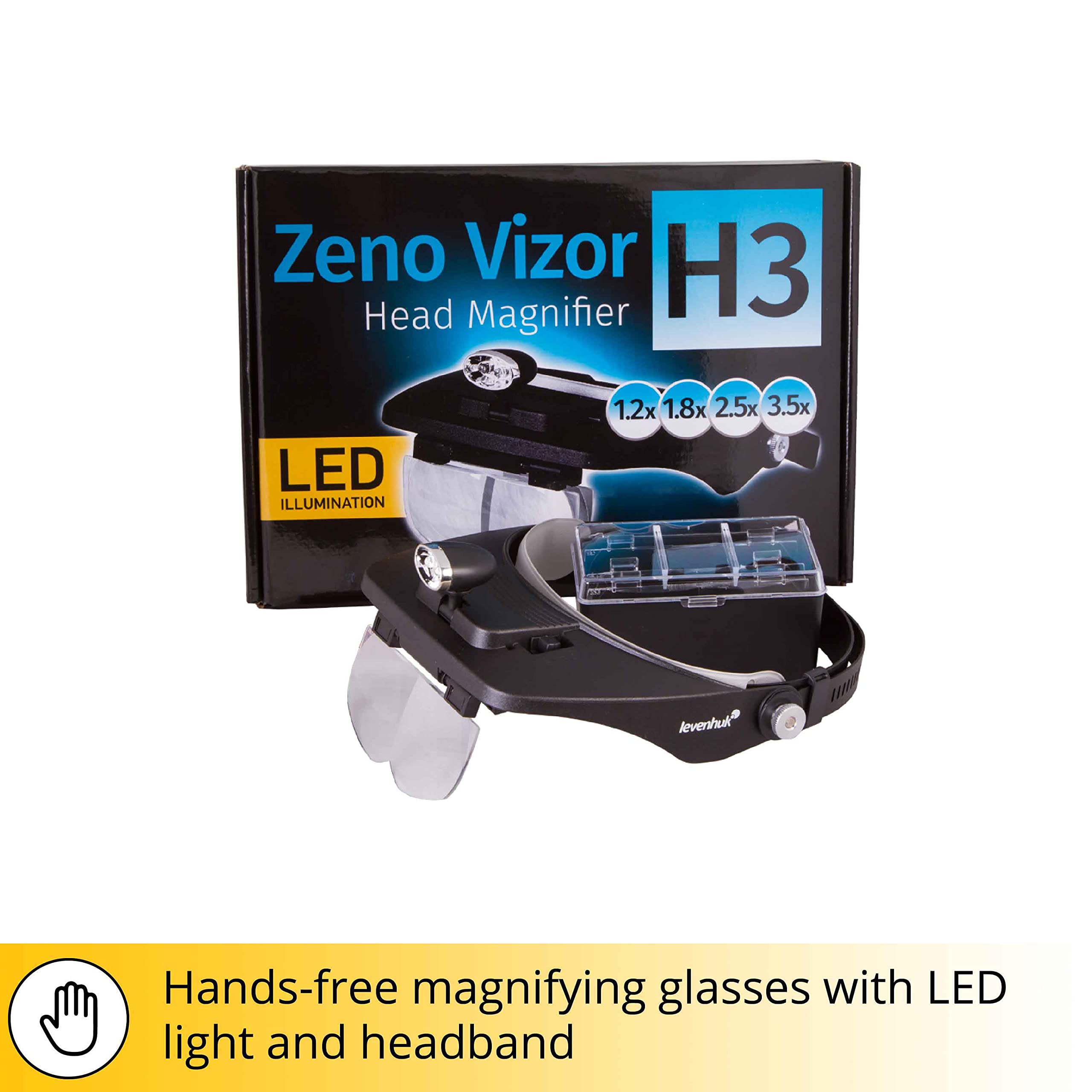 Levenhuk Zeno Vizor H3 Kopflupe LED 1,2-3,5X