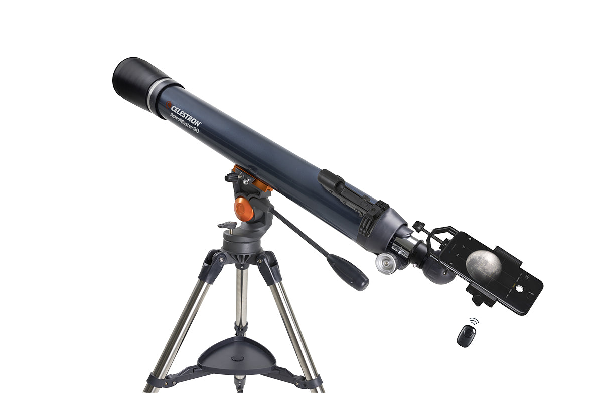 Celestron AstroMaster 90AZ Teleskop 90mm mit Smartphone-Adapter