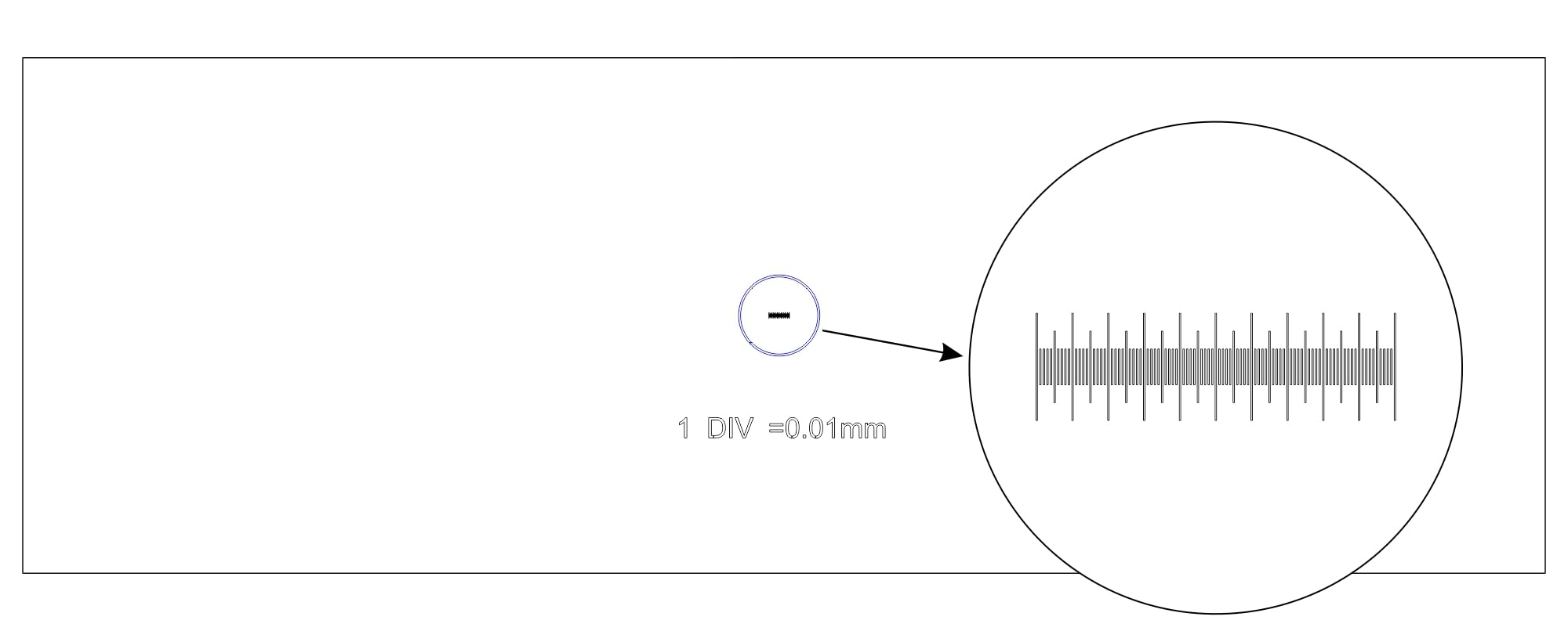 Levenhuk 1 Kalibrier-Objektträger Glas 0,01 mm fürs Mikroskop