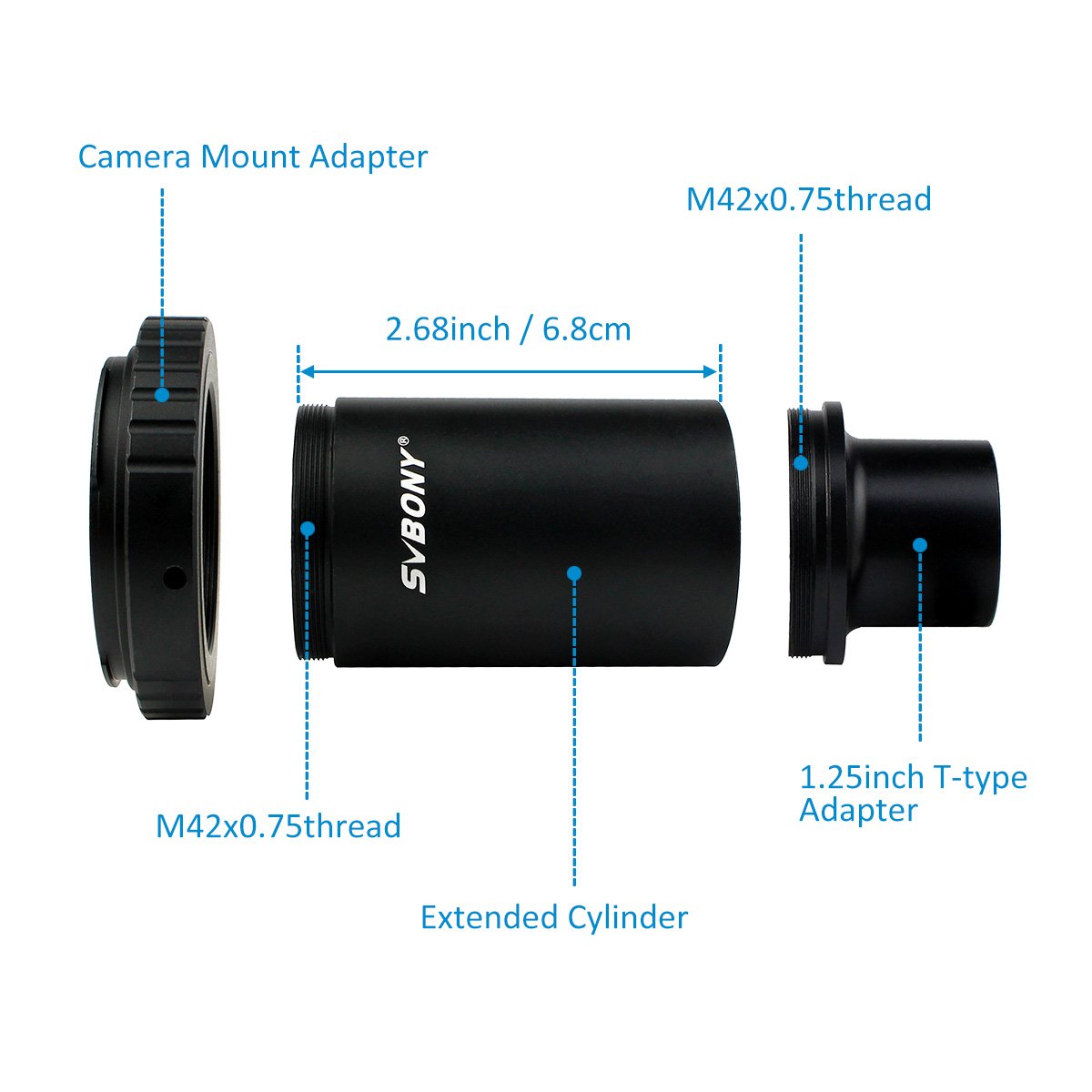 SVBONY Teleskop Kameraadapter 1,25 Zoll M42 für Canon