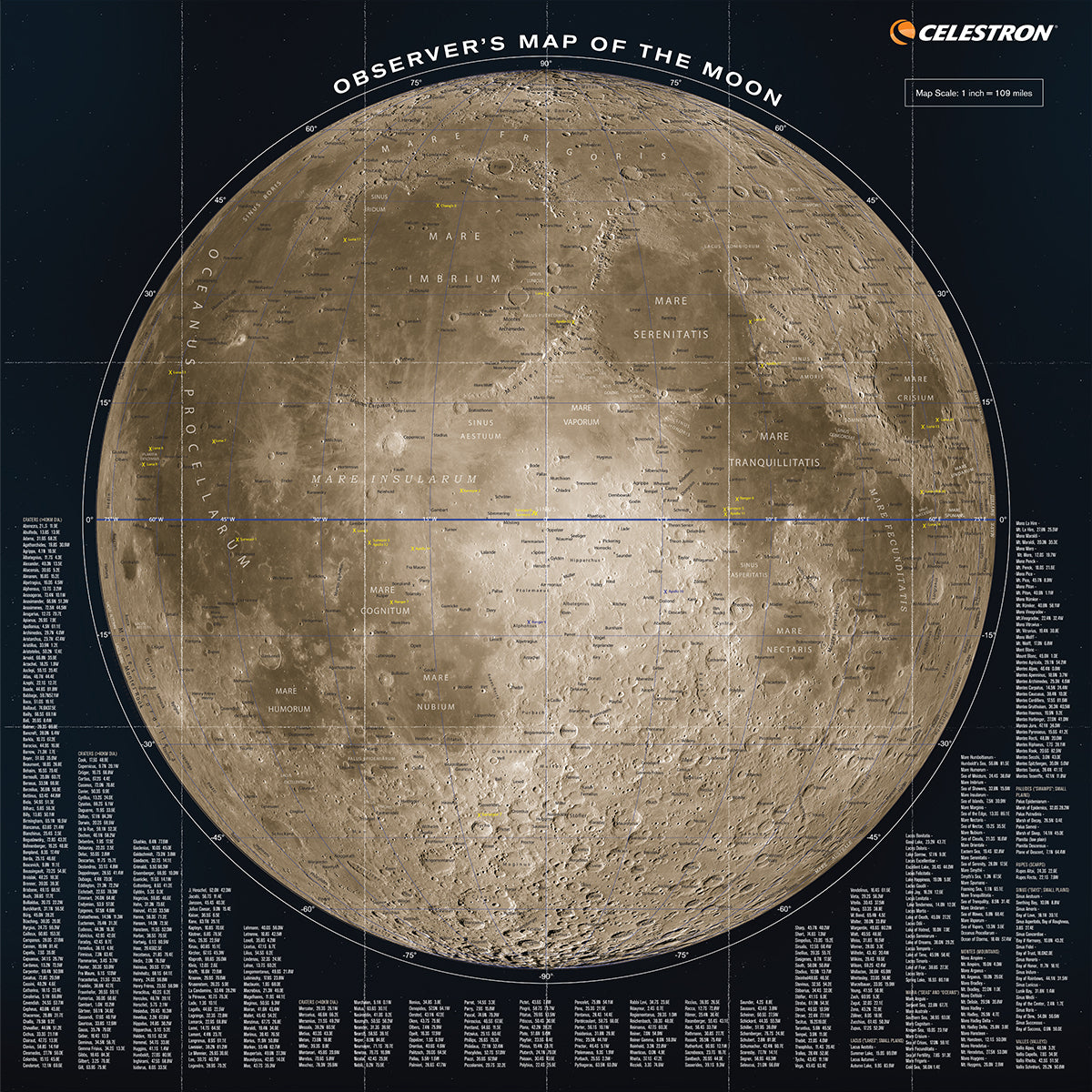 Celestron Observer's Map Mondkarte wasserfest faltbar