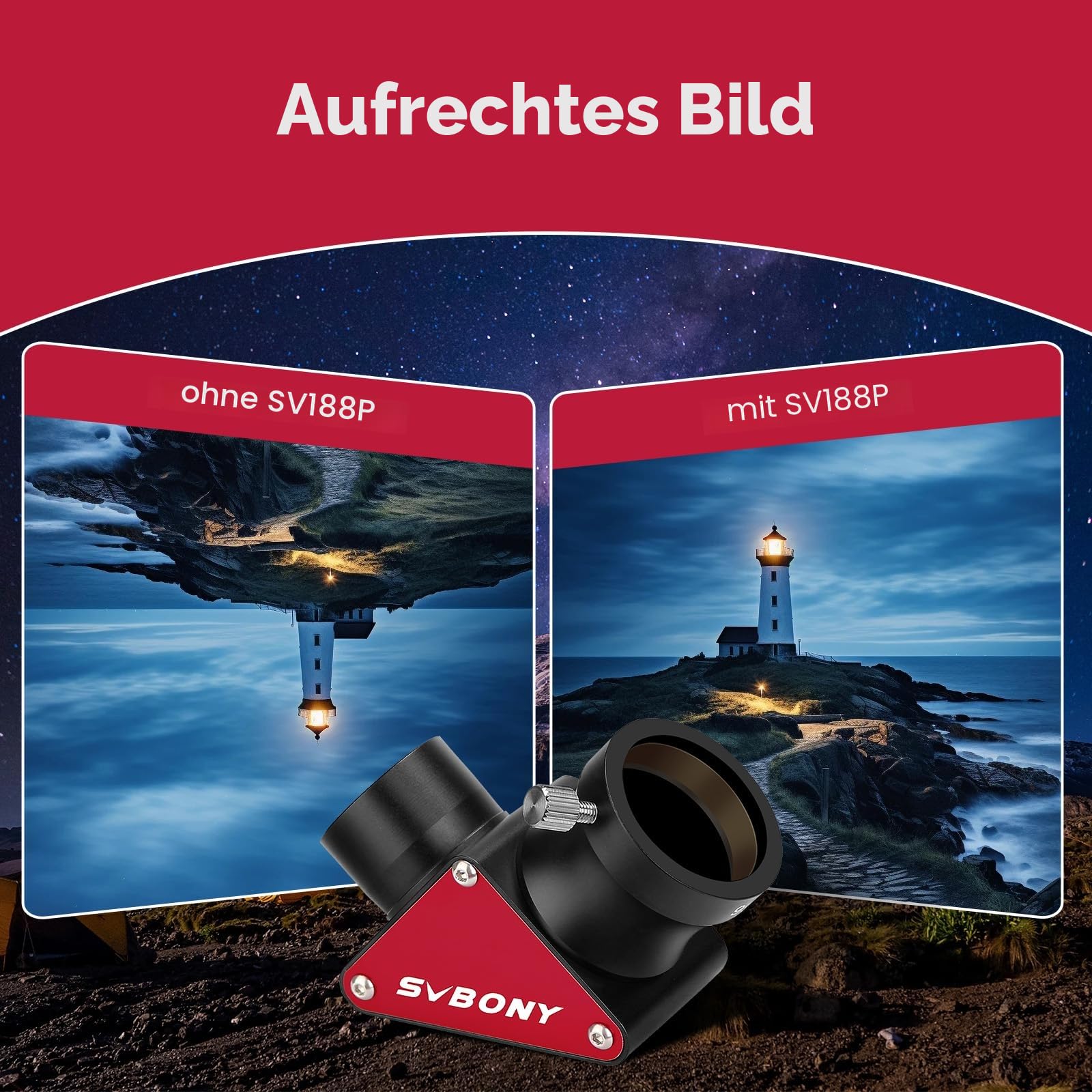 SVBONY Astro Accessories SV188P Zenitspiegel 1,25 Zoll 90 Grad