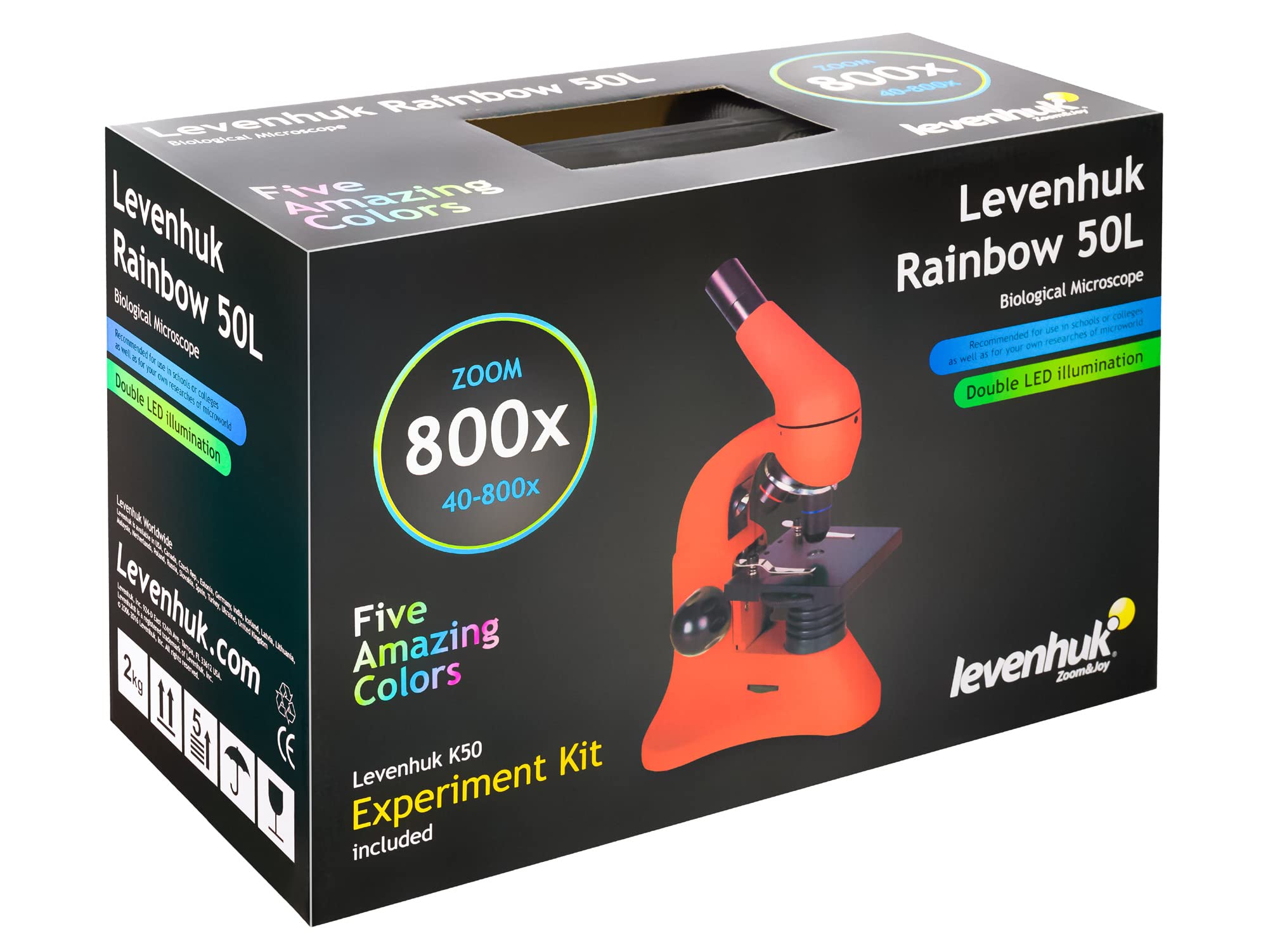 Levenhuk Rainbow 50L Moonstone Mikroskop 40–800x für Kinder