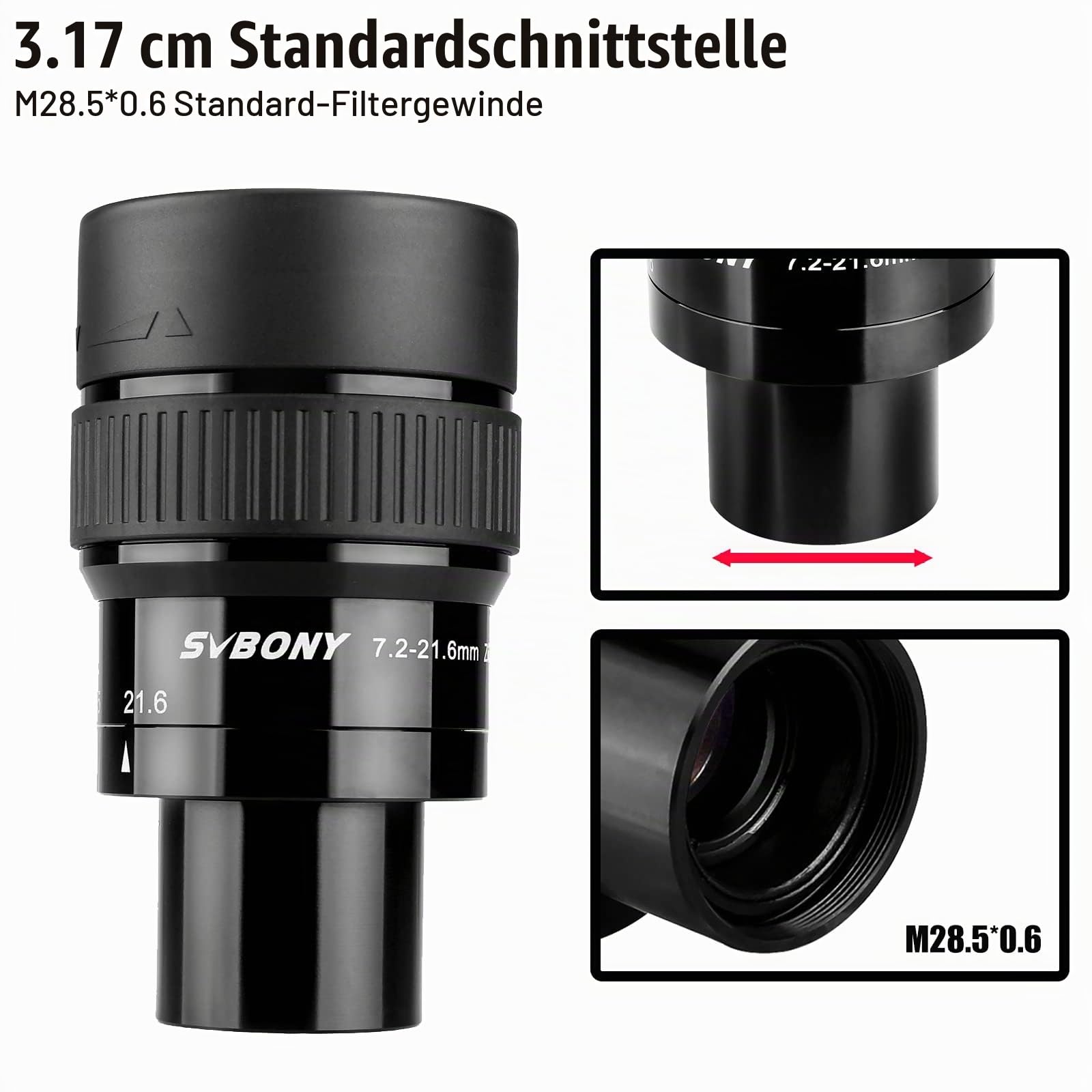 SVBONY SV191 Okular Zoom 7,2-21,6mm 1,25 Zoll