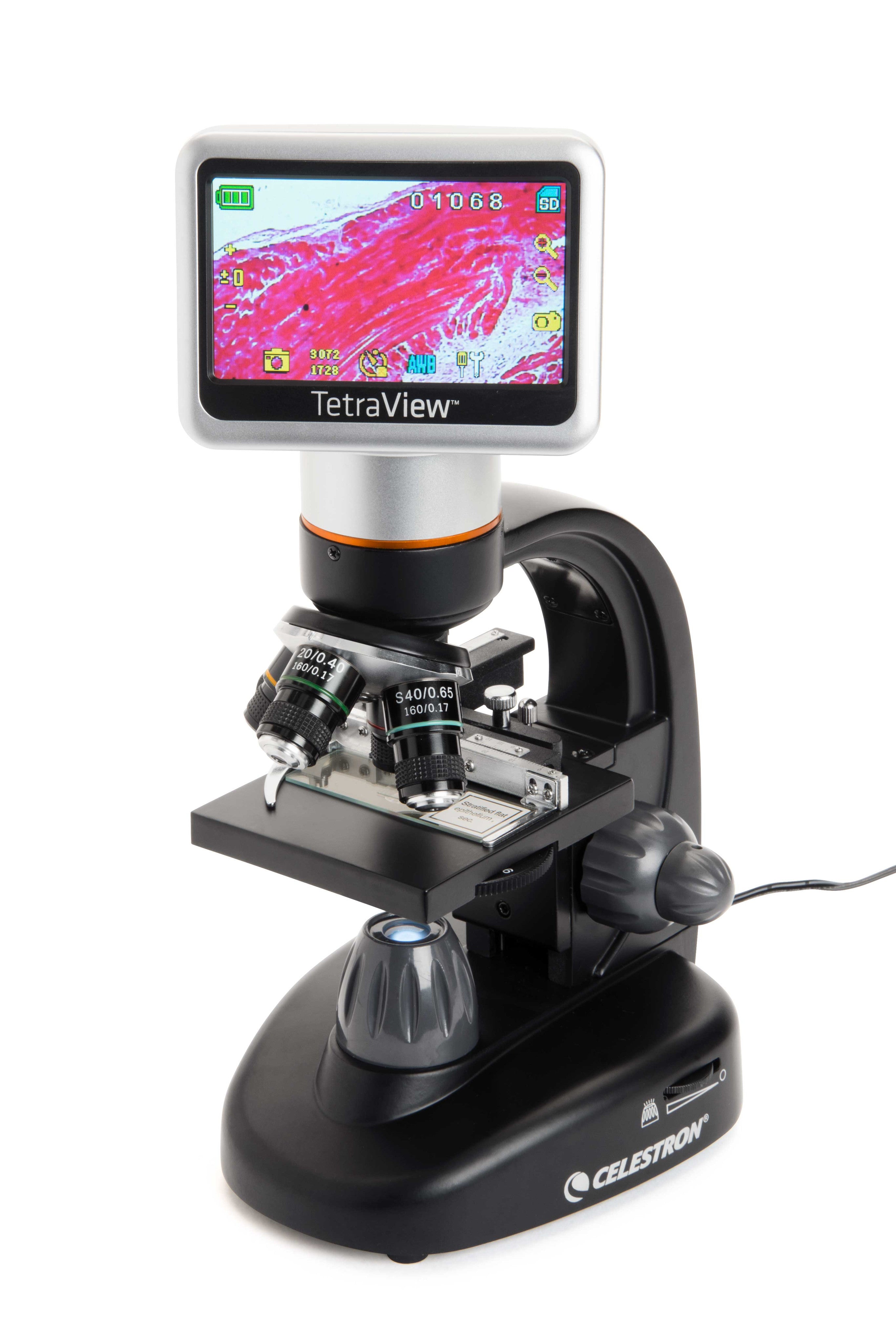 Celestron Labs TetraView LCD Digitalmikroskop 40-400x Touchscreen