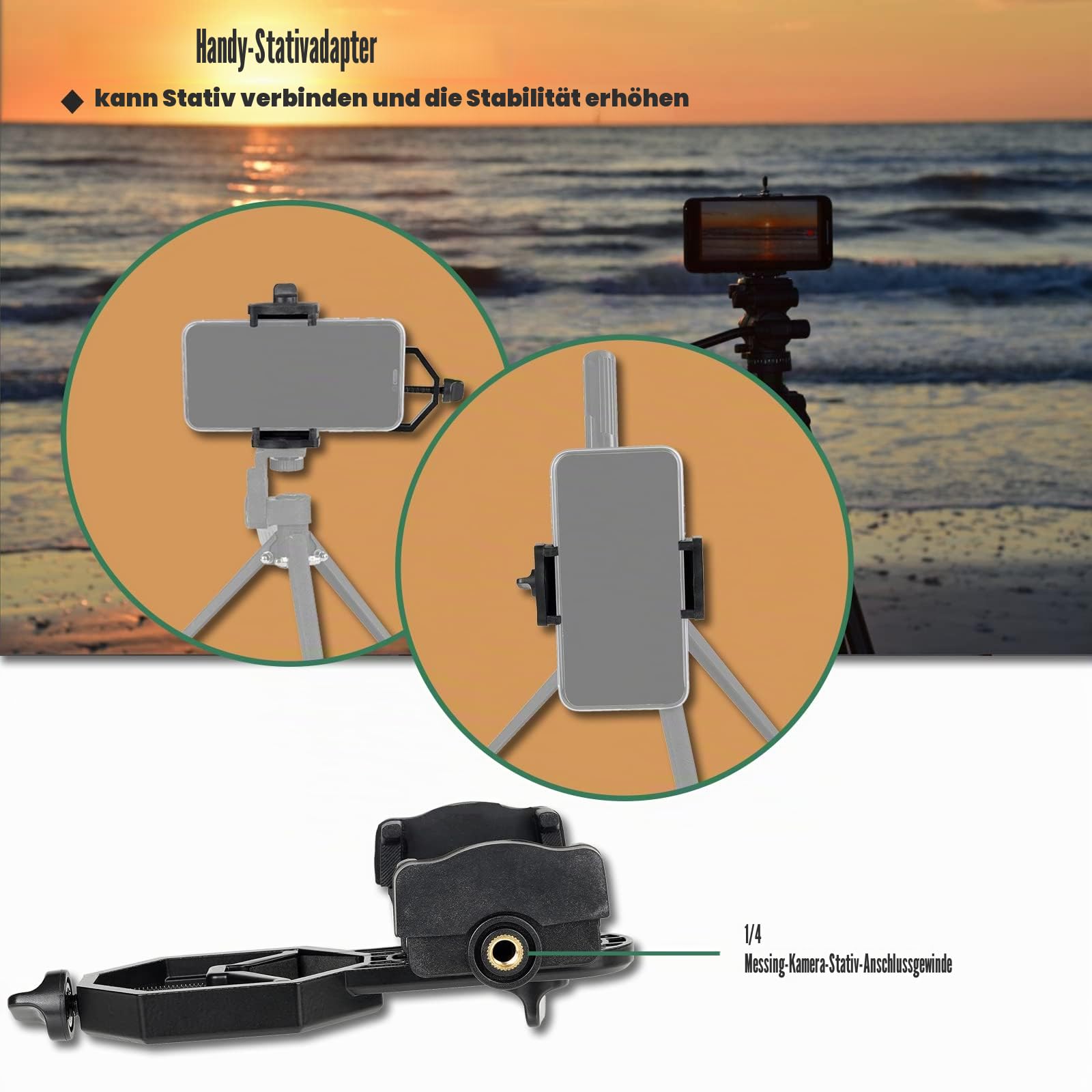 SVBONY Telefon Adapter 25-48mm Handyhalterung Alu