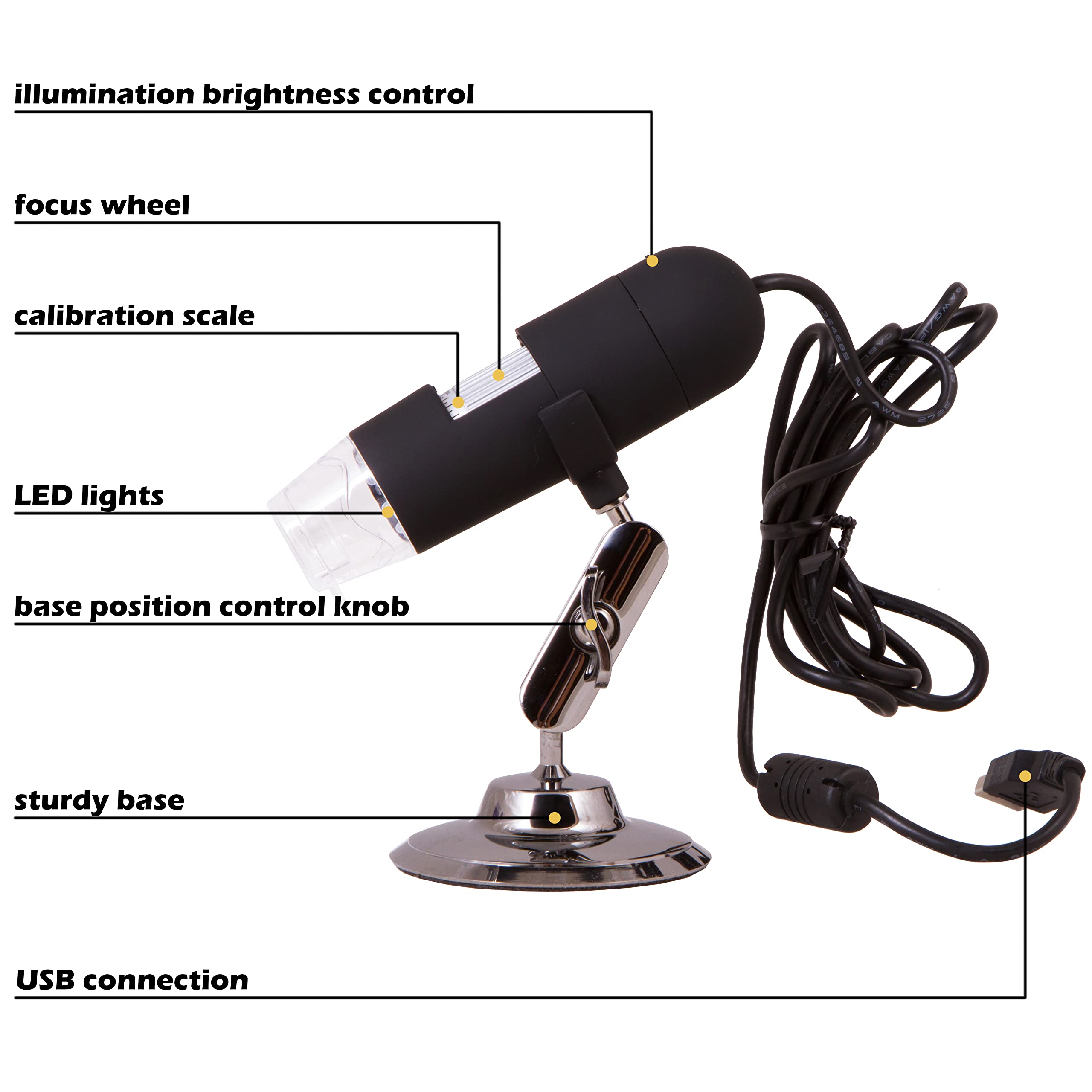 Levenhuk DTX 30 Digitales Mikroskop 20-230x USB 2MP