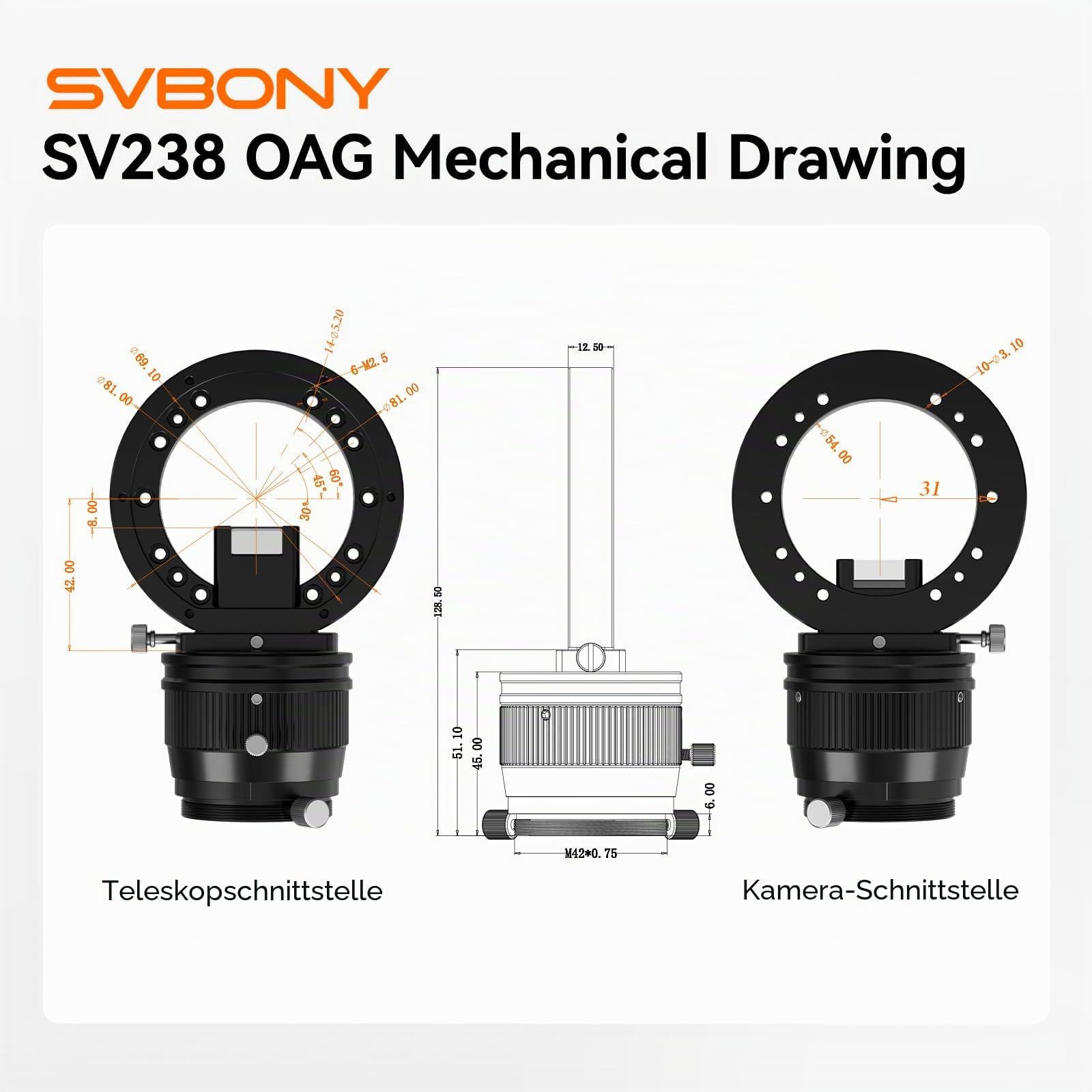 SVBONY SV238 Off-Axis-Guider M54 M48 OAG