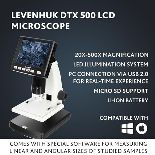 Levenhuk DTX 500 LCD Digitalmikroskop 20-500x 3,5 Zoll