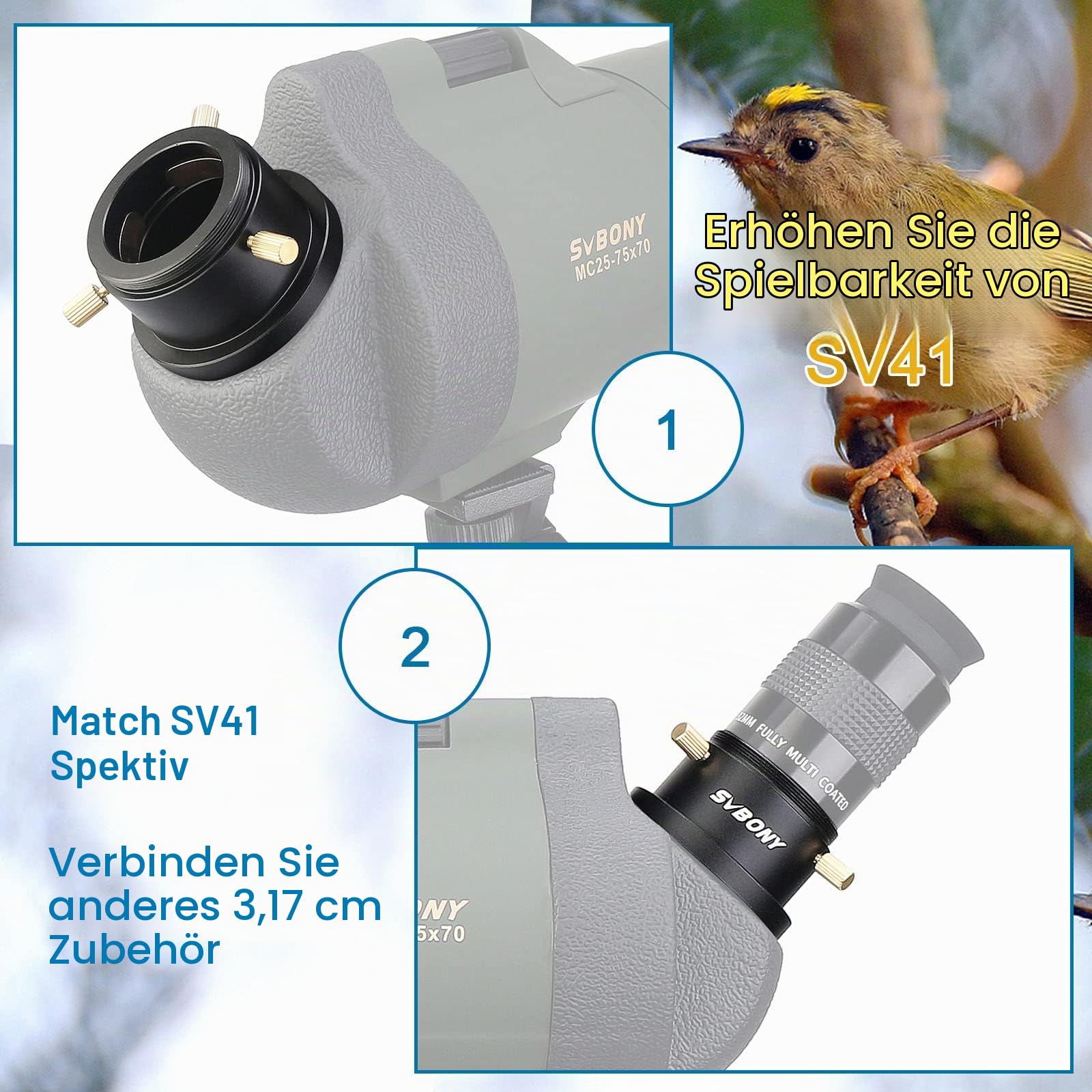 SVBONY SA404 Adapter M48 auf M42 1.25" für SV41