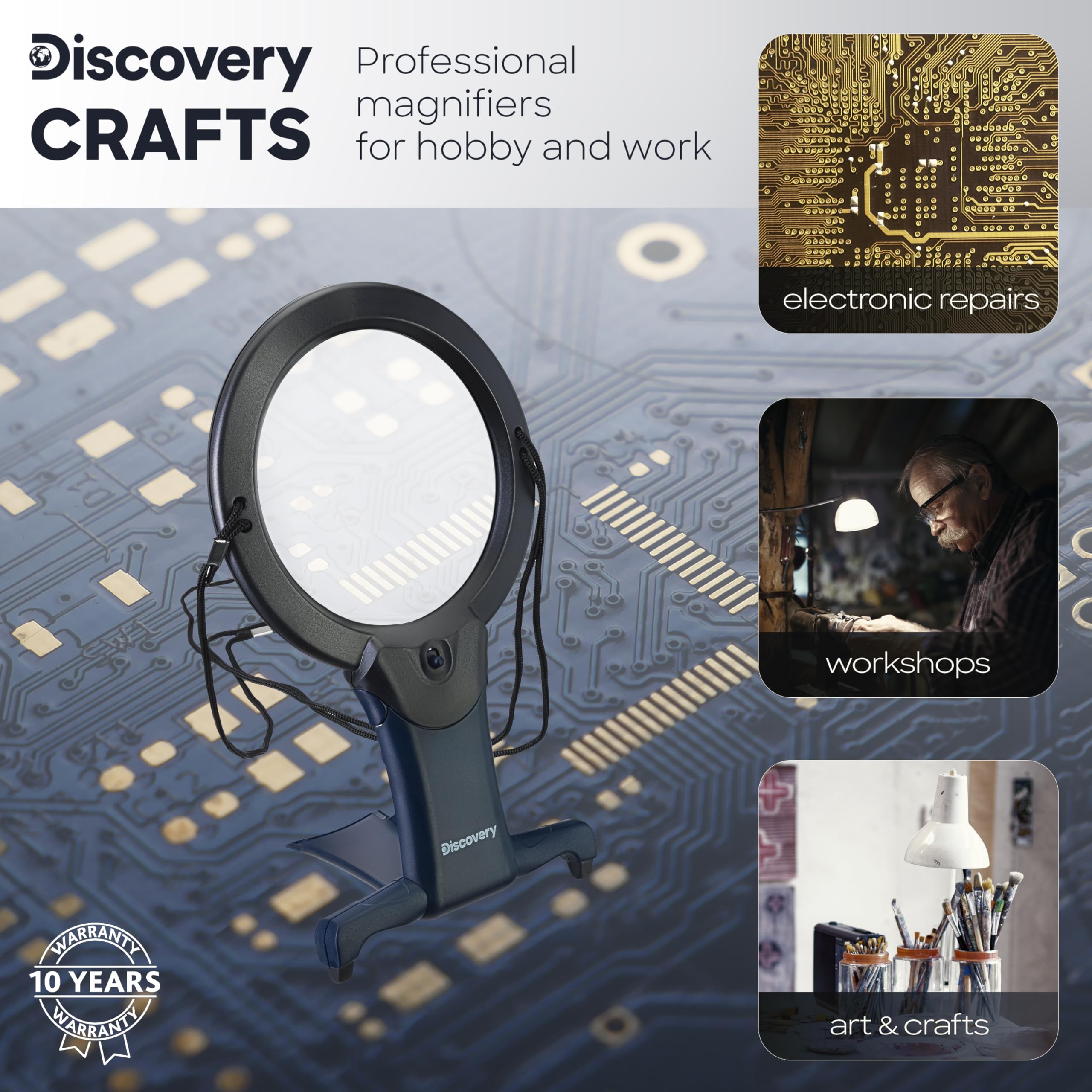 Discovery Crafts DHD 60 Kopflupe mit LED 2,5x 5x