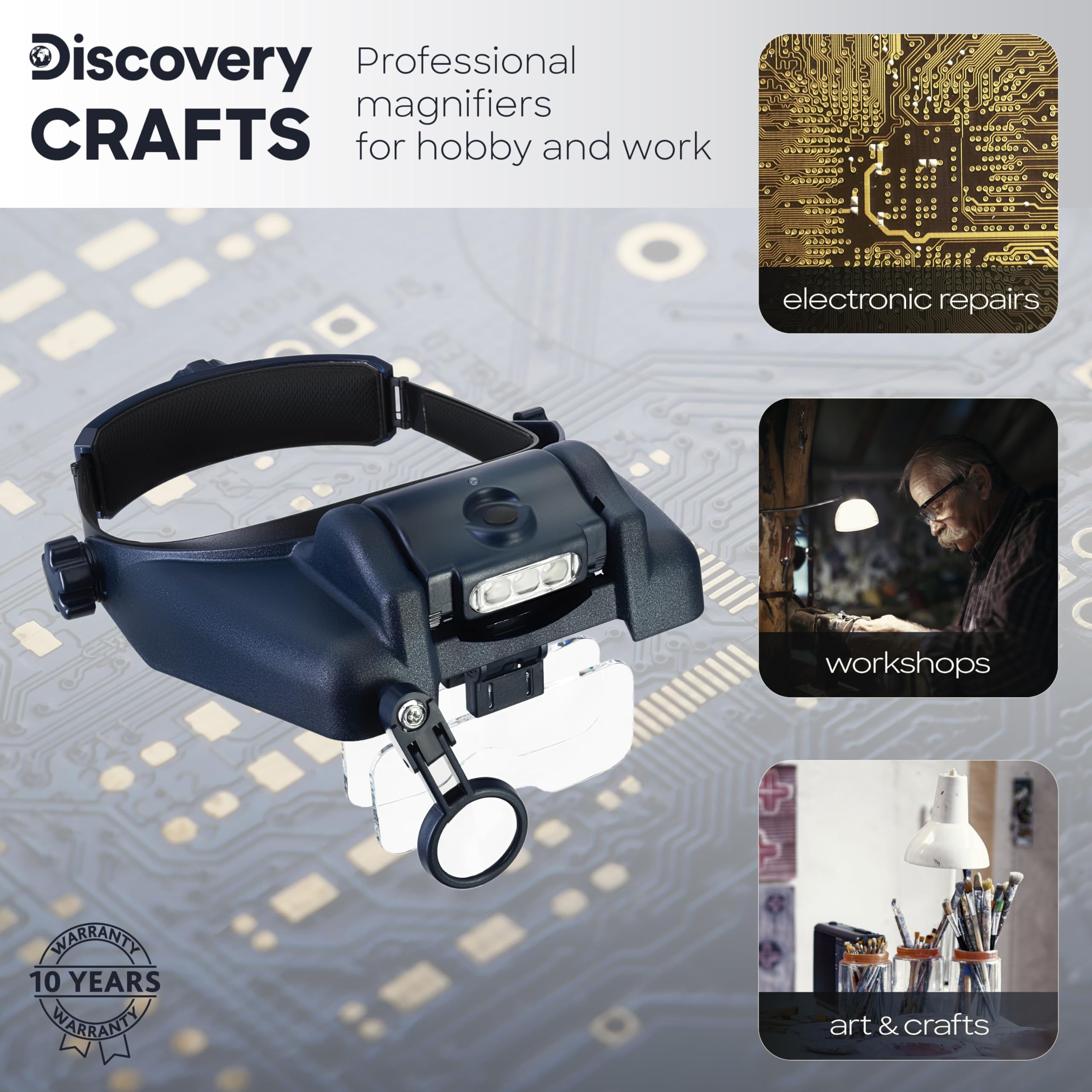 Discovery Crafts DHD 40 Kopflupe LED 8-fach