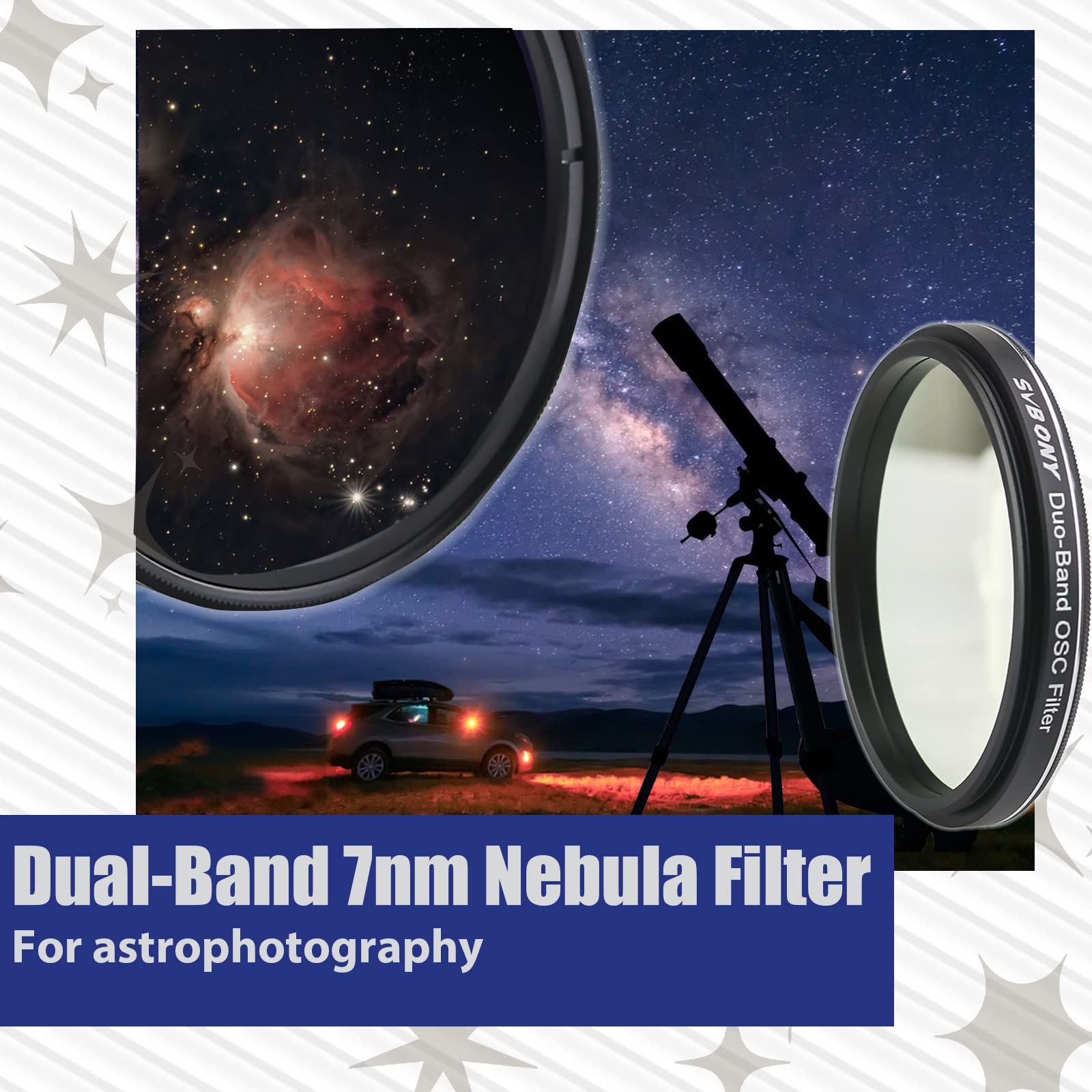 SVBONY SV220 Dual Filter 7nm 2" H-Alpha OIII